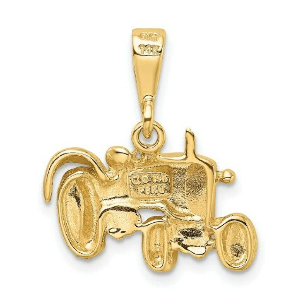 14K Yellow Gold Tractor Pendant