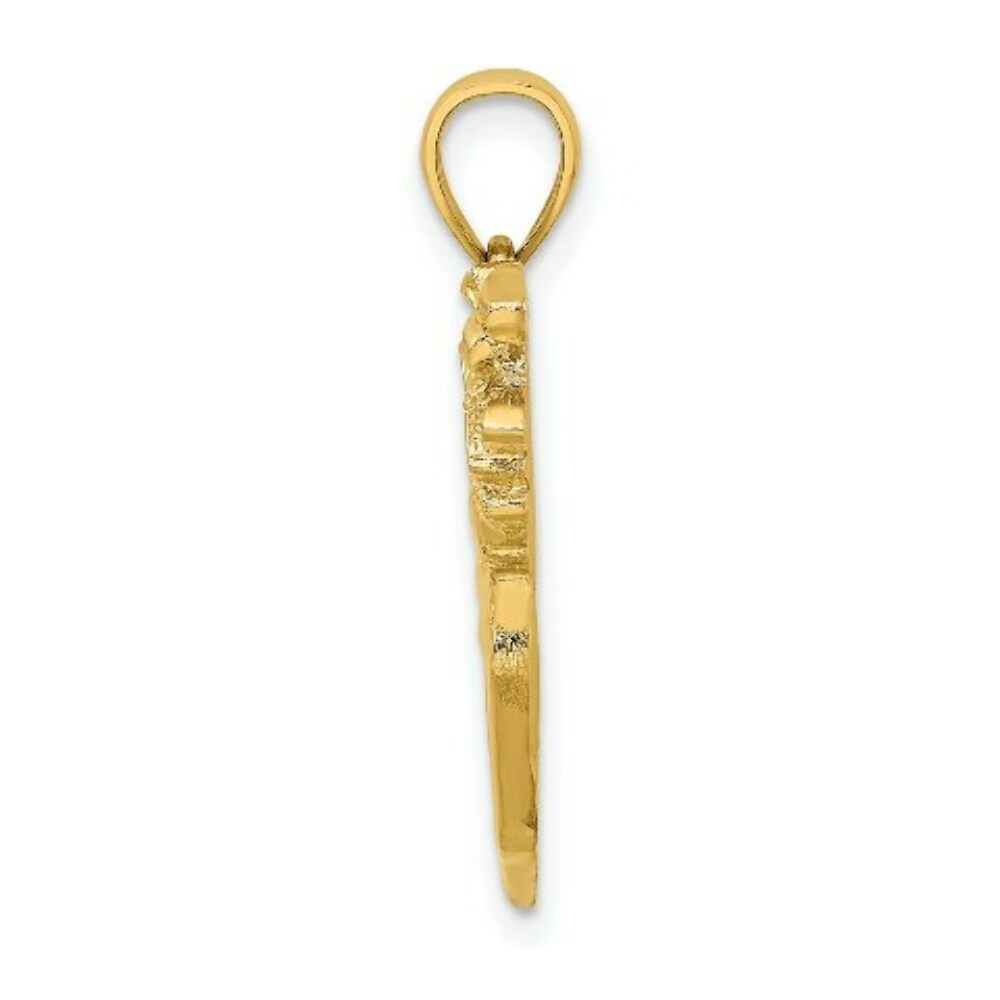 14K Yellow Gold 2-D Golf Bag & Clubs Charm Pendant