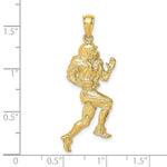 Load image into Gallery viewer, 14K Yellow Gold Polished Running Football Player Charm Pendant
