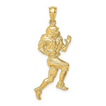 Load image into Gallery viewer, 14K Yellow Gold Polished Running Football Player Charm Pendant
