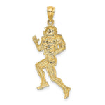 Load image into Gallery viewer, 14K Yellow Gold Polished Running Football Player Charm Pendant
