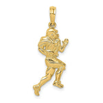 Load image into Gallery viewer, 14K Yellow Gold Polished Running Football Player Charm Pendant
