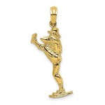 Load image into Gallery viewer, 14K Yellow Gold 2-D BASEBALL PITCHER On Mound Charm Pendant
