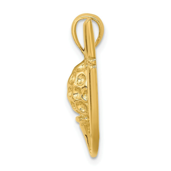 14K Yellow Gold 2-D Golf Club & Ball On Tee Charm Pendant