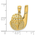 Load image into Gallery viewer, 14K Yellow Gold 2-D Golf Club &amp; Ball On Tee Charm Pendant

