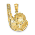 Load image into Gallery viewer, 14K Yellow Gold 2-D Golf Club &amp; Ball On Tee Charm Pendant
