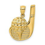 Load image into Gallery viewer, 14K Yellow Gold 2-D Golf Club &amp; Ball On Tee Charm Pendant
