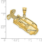 Load image into Gallery viewer, 14K Yellow Gold 2-D &amp; Polished Golf Bag Charm Pendant
