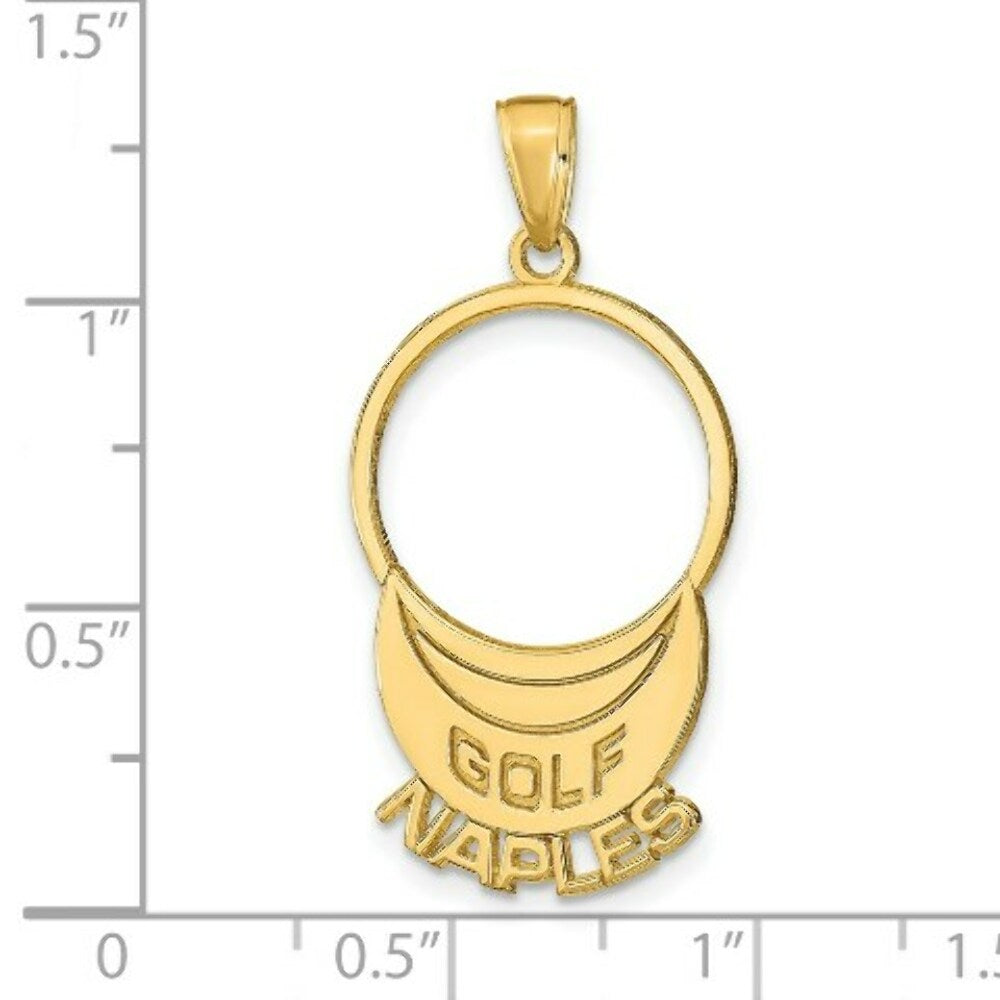 14K Yellow Gold Naples Golf Visor Pendant