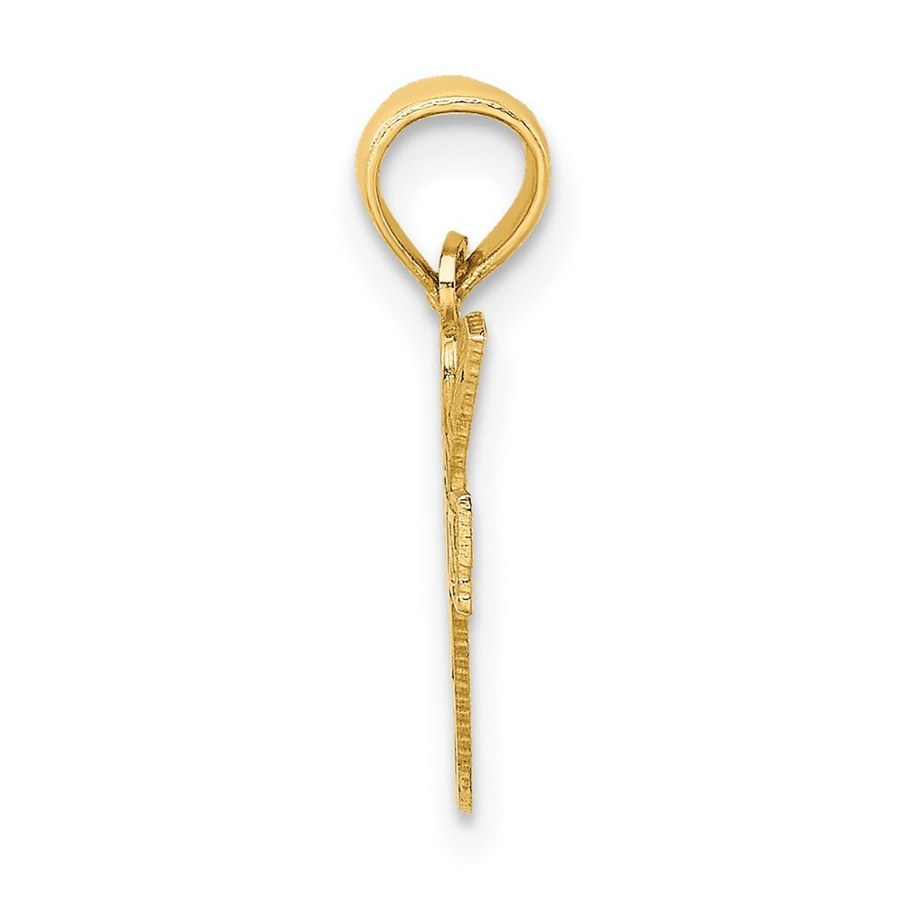 14K Yellow Gold I Heart Golf Club & Ball Charm Pendant