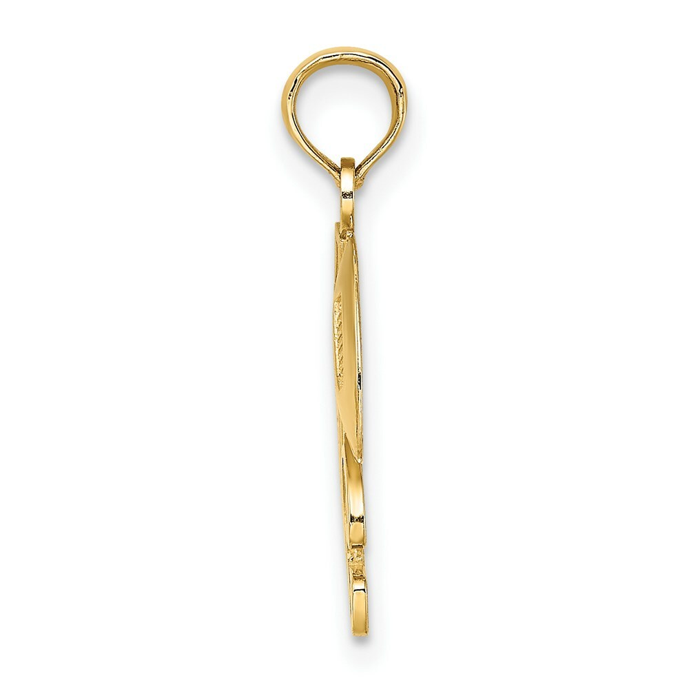 14K Yellow Gold #1 Football STORY With Helmet & Ball Charm Pendant