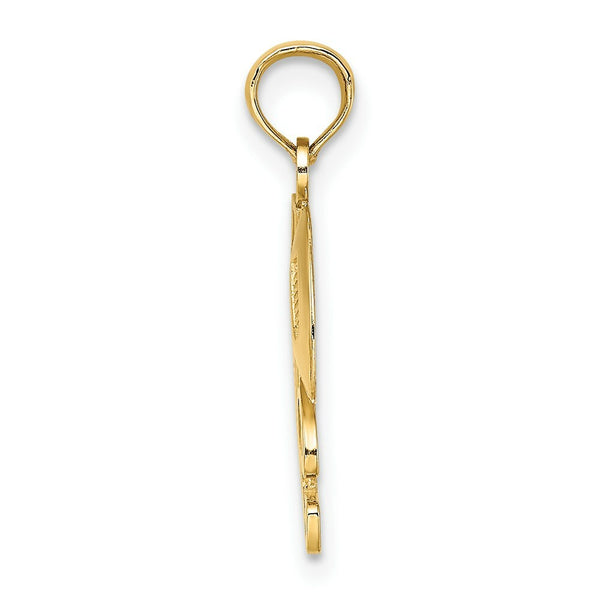 14K Yellow Gold #1 Football STORY With Helmet & Ball Charm Pendant