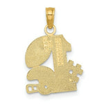 Load image into Gallery viewer, 14K Yellow Gold #1 Football STORY With Helmet &amp; Ball Charm Pendant
