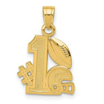 Load image into Gallery viewer, 14K Yellow Gold #1 Football STORY With Helmet &amp; Ball Charm Pendant
