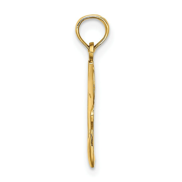 14K Yellow Gold #1 BOWLING STORY With Ball & Two Pins Charm Pendant
