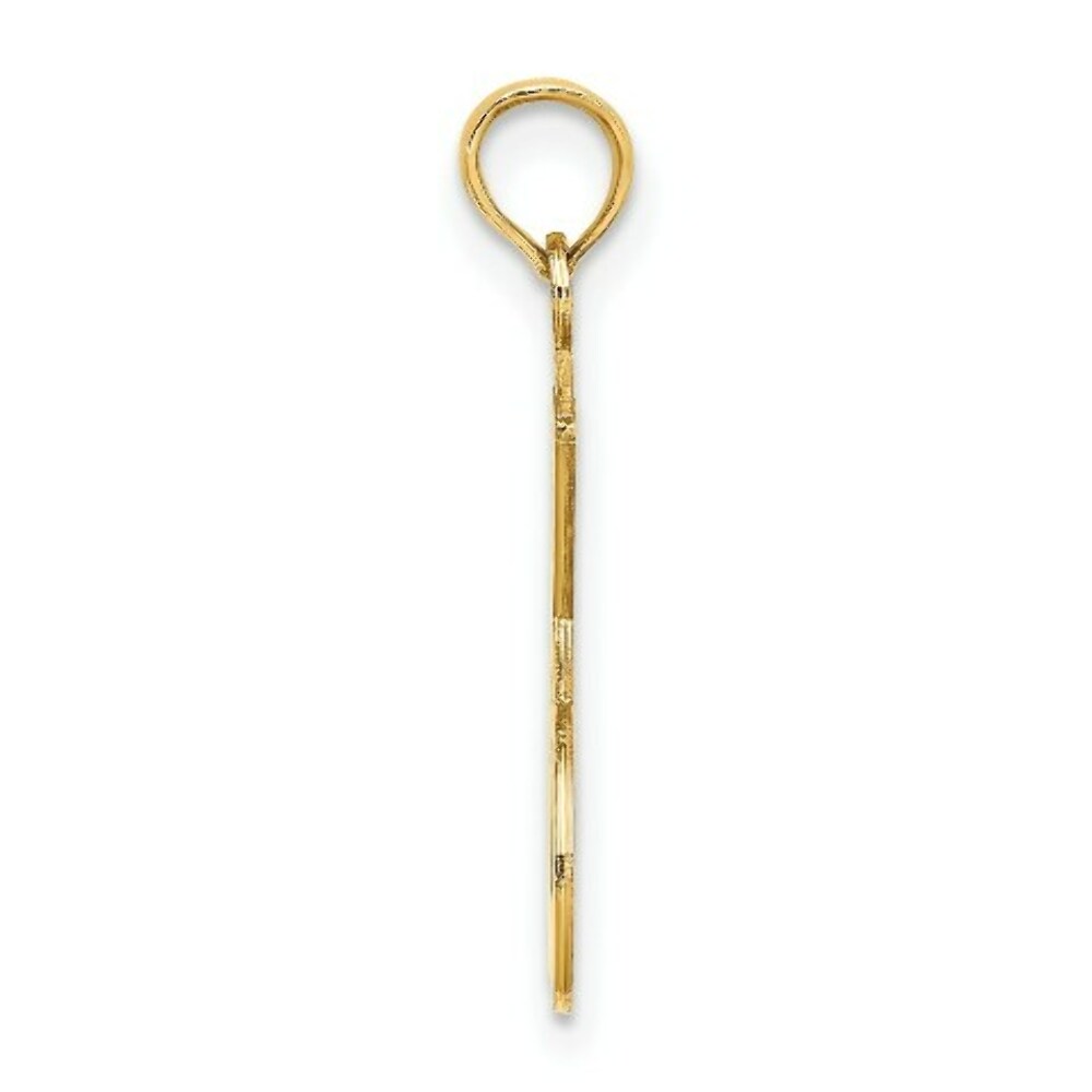 14K Yellow Gold Double Tennis Racket With Ball Charm Pendant