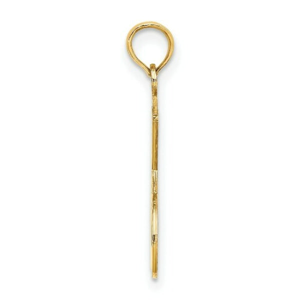 14K Yellow Gold Double Tennis Racket With Ball Charm Pendant