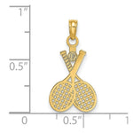 Load image into Gallery viewer, 14K Yellow Gold Double Tennis Racket With Ball Charm Pendant
