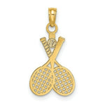 Load image into Gallery viewer, 14K Yellow Gold Double Tennis Racket With Ball Charm Pendant
