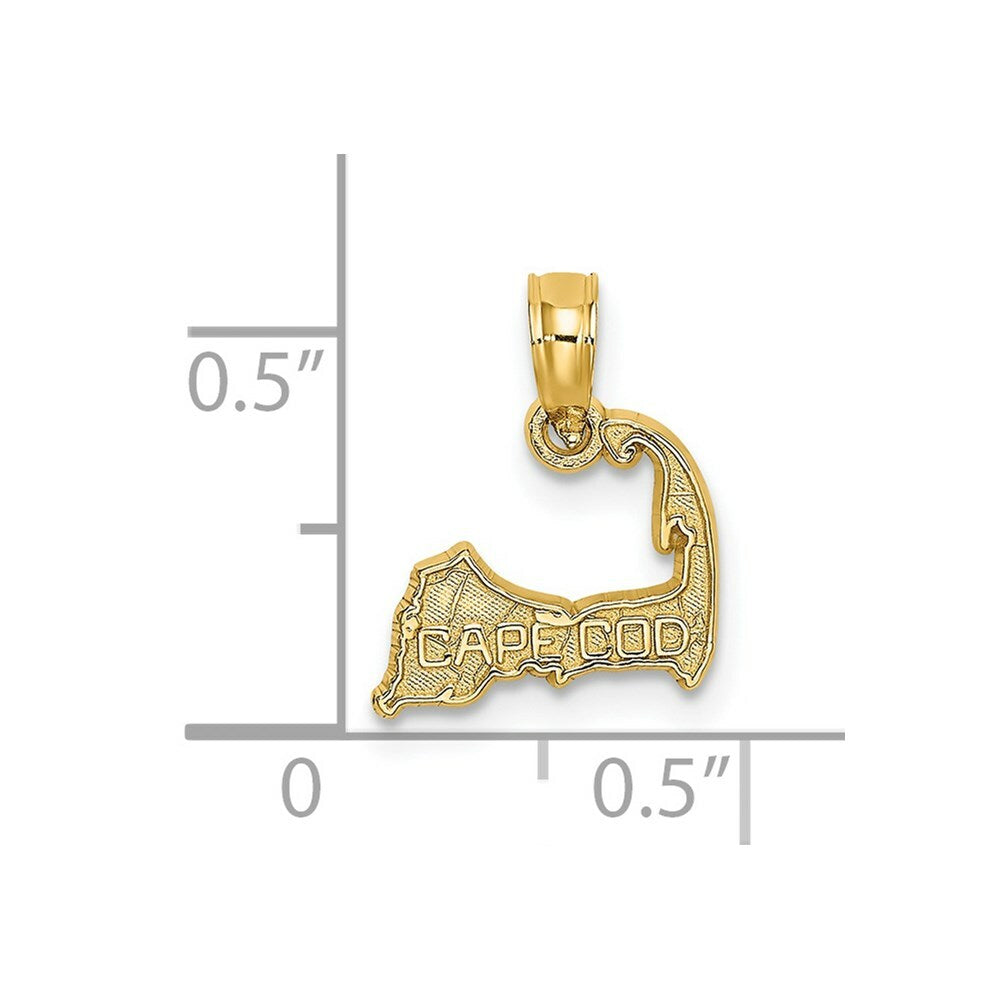 14K Yellow Gold CAPE COD SILHOUETTE Charm Pendant