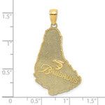 Load image into Gallery viewer, 14K Yellow Gold Textured BARBADOS MAP Charm Pendant
