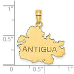 Load image into Gallery viewer, 14K Yellow Gold Polished and Engraved ANTIGUA MAP Charm Pendant
