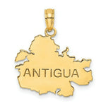 Load image into Gallery viewer, 14K Yellow Gold Polished and Engraved ANTIGUA MAP Charm Pendant
