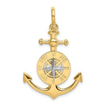 Load image into Gallery viewer, 14K Two-tone Gold 3-D ANCHOR With COMPASS odium Needle Charm Pendant
