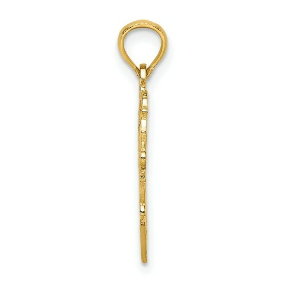 14K Yellow Gold #1 Script Grandma In Heart Charm Pendant