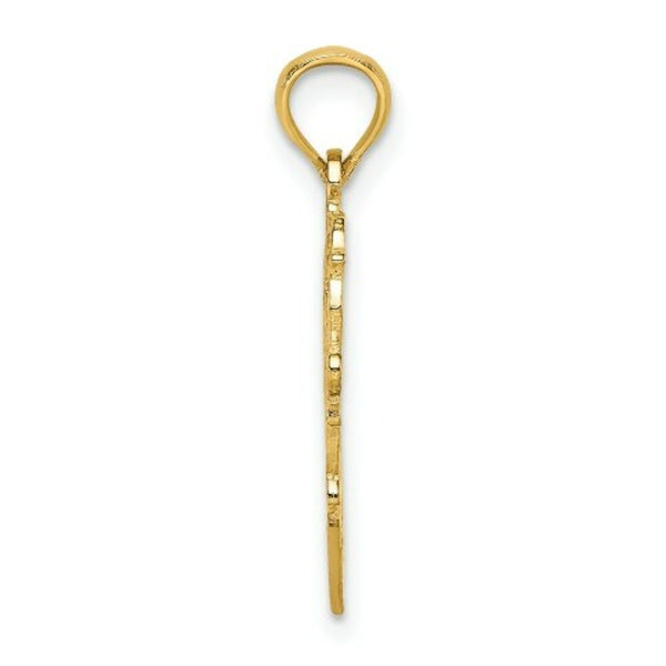 14K Yellow Gold #1 Script Grandma In Heart Charm Pendant
