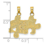 Load image into Gallery viewer, 14K Yellow Gold Best Friends Breakable Puzzle Pieces Charm Pendant
