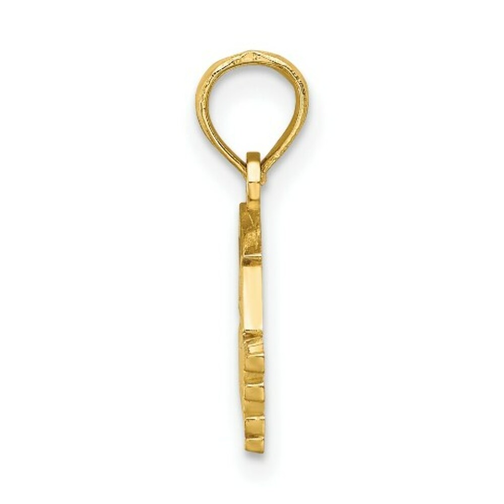14K Yellow Gold Polished GRADUATE Under Cap Charm Pendant