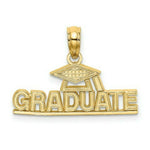 Load image into Gallery viewer, 14K Yellow Gold Polished GRADUATE Under Cap Charm Pendant
