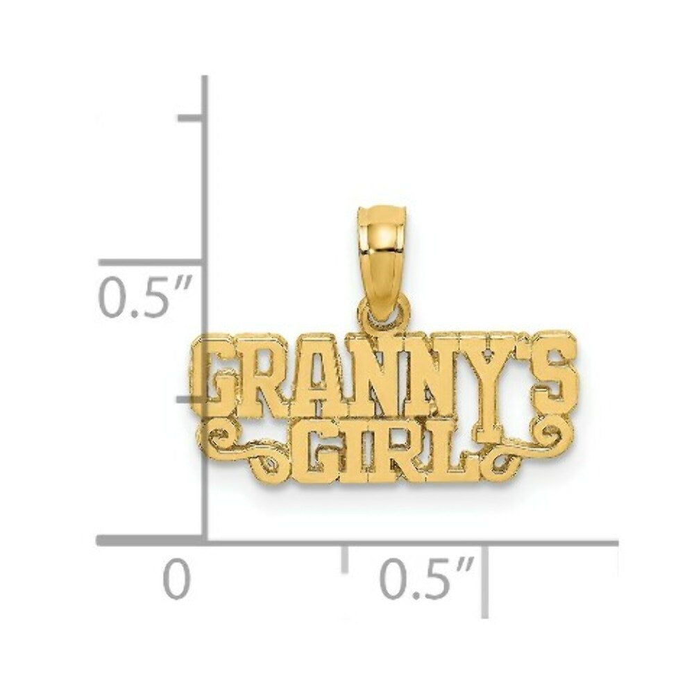 14K Yellow Gold Polished GRANNY'S GIRL Charm Pendant