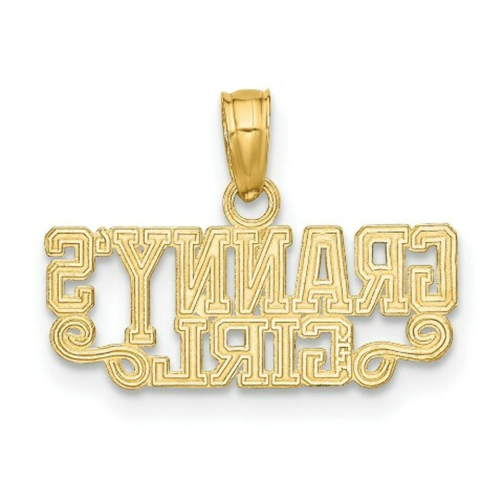 14K Yellow Gold Polished GRANNY'S GIRL Charm Pendant