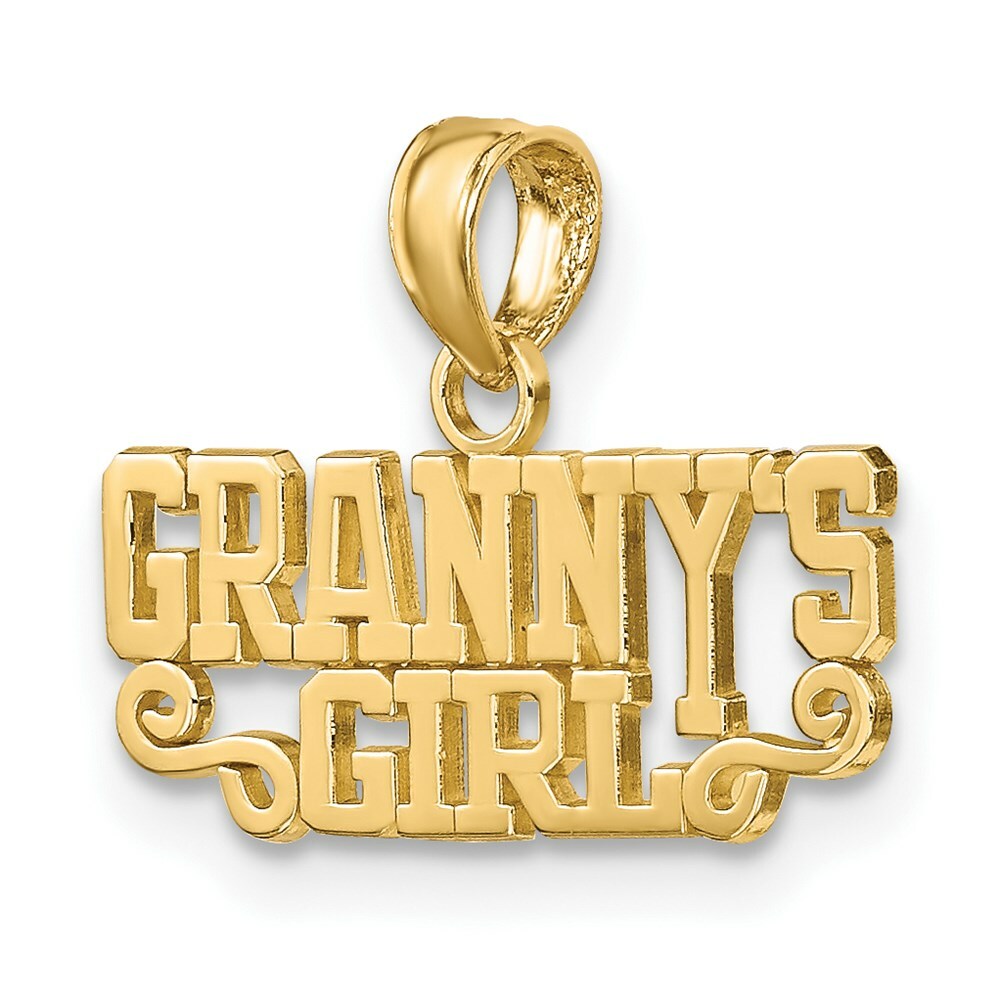 14K Yellow Gold Polished GRANNY'S GIRL Charm Pendant