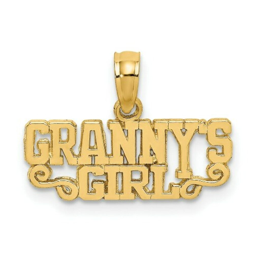 14K Yellow Gold Polished GRANNY'S GIRL Charm Pendant