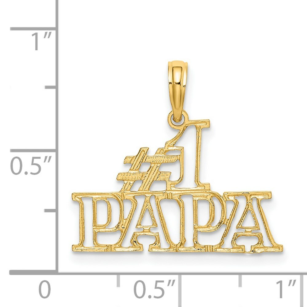 14K Yellow Gold #1 PAPA Cut-out Charm Pendant
