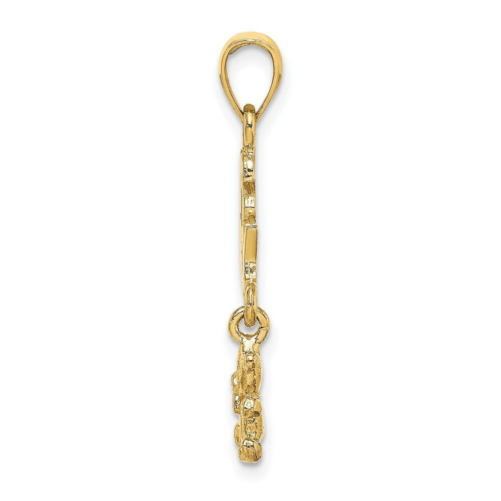 14K Yellow Gold Moveable IT'S A BOY With Teddy Bear Charm Pendant
