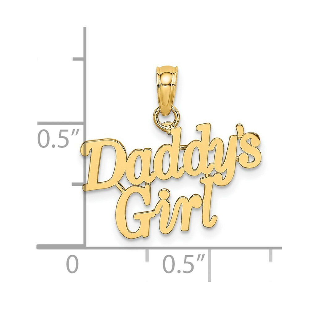14K Yellow Gold DADDY'S GIRL Charm Pendant