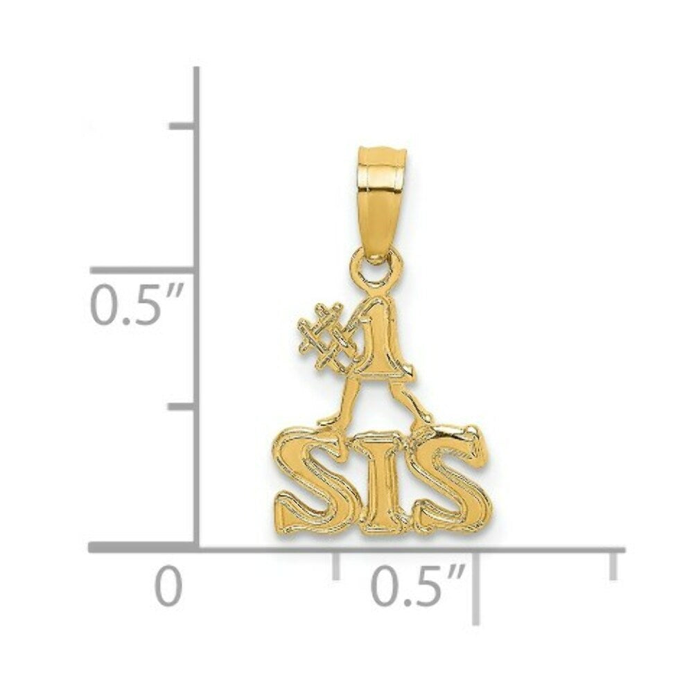 14K Yellow Gold Polished #1 SIS Charm Pendant