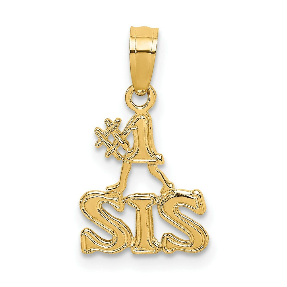 14K Yellow Gold Polished #1 SIS Charm Pendant