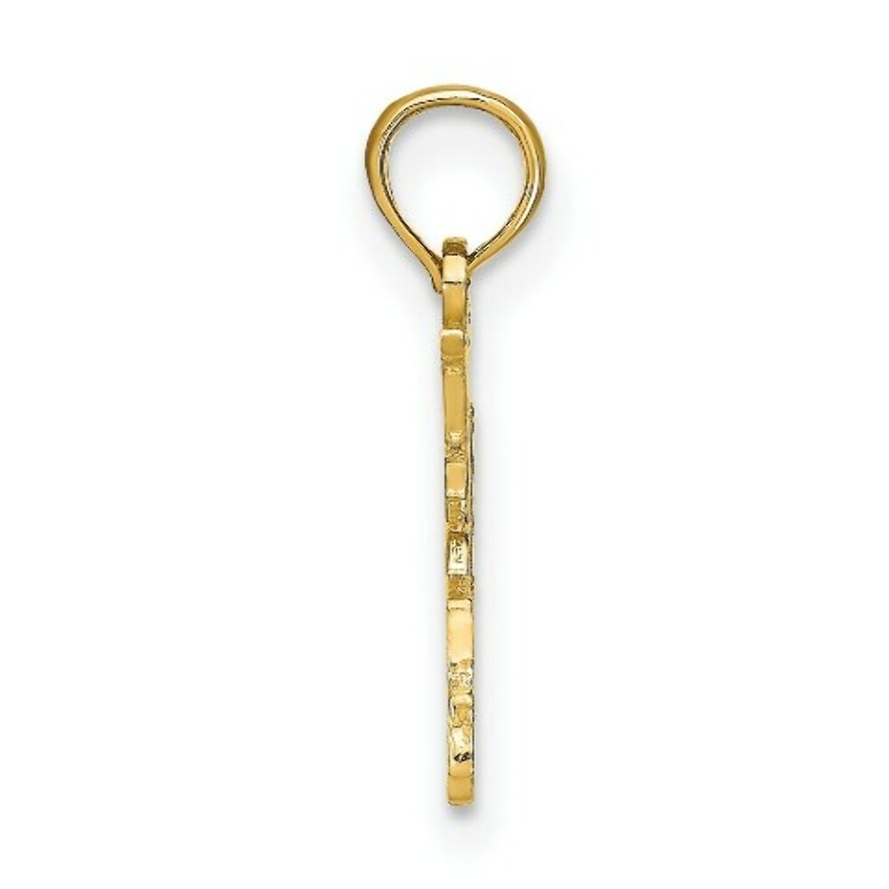 14K Yellow Gold 15 inside Cut-out Heart Charm Pendant