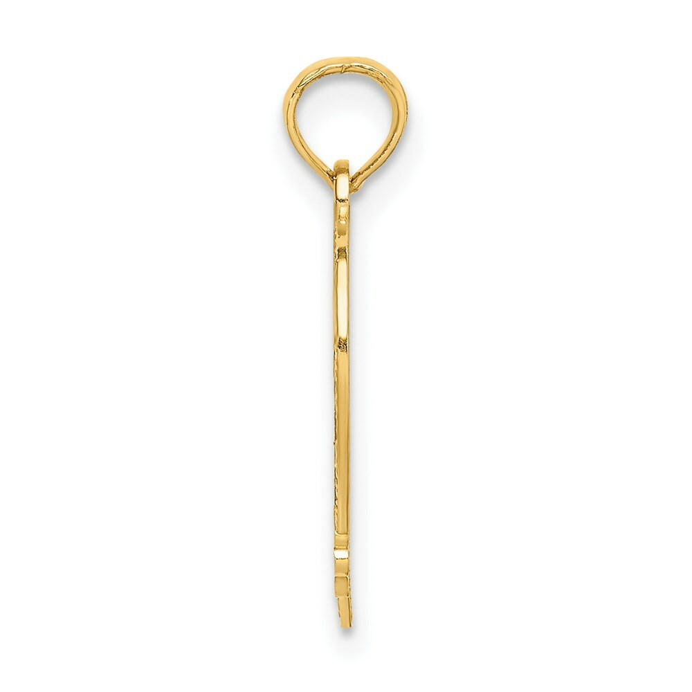 14K Yellow Gold QUINCE ANOS 15 in Heart Charm Pendant