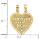 Load image into Gallery viewer, 14K Yellow Gold FOREVER AND EVER Breakable Heart Charm Pendant
