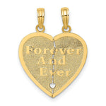 Load image into Gallery viewer, 14K Yellow Gold FOREVER AND EVER Breakable Heart Charm Pendant
