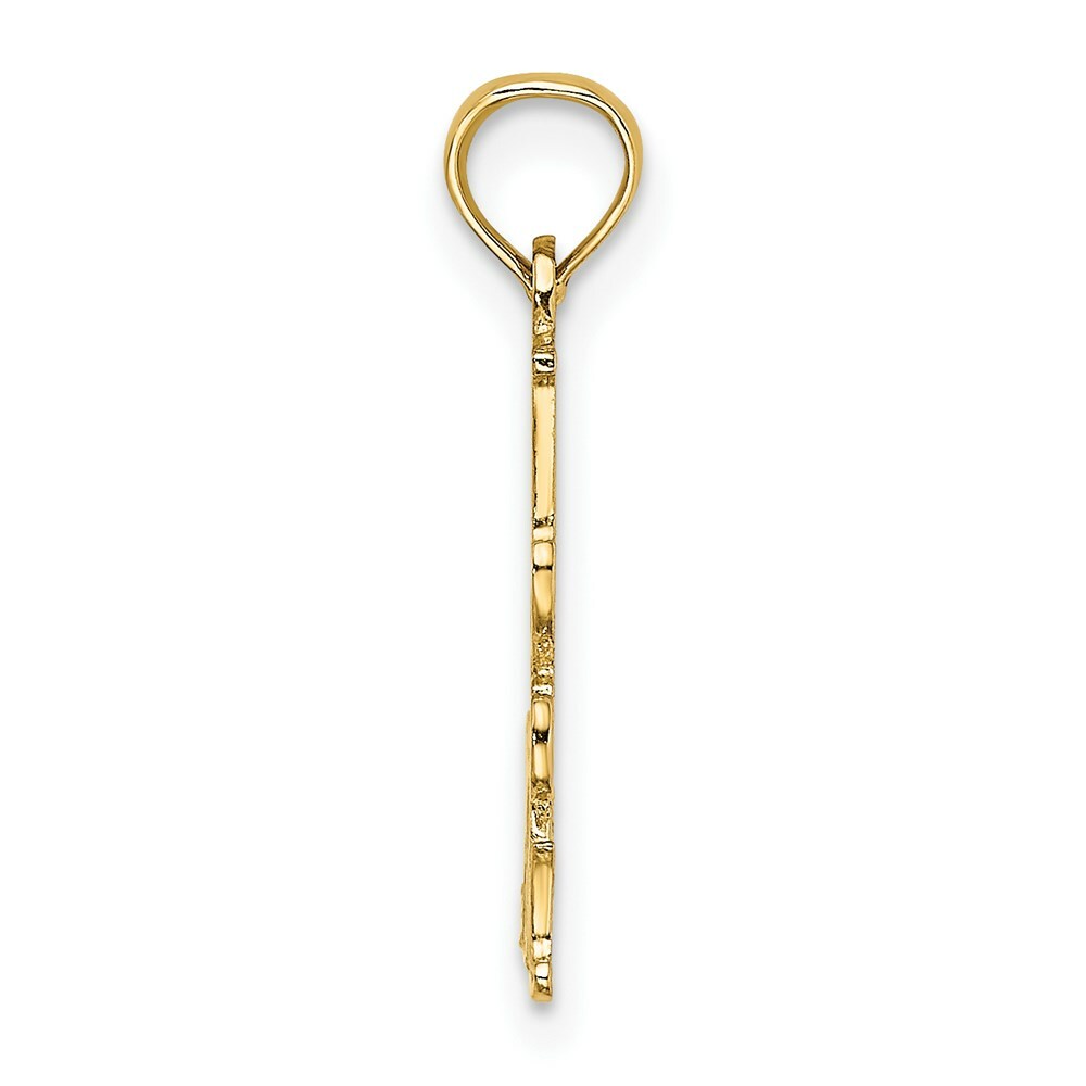 14K Yellow Gold Polished and Engraved #1 STEP MOM Charm Pendant