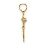 Load image into Gallery viewer, 14K Yellow Gold Polished MOM Dangle in Fancy Frame Heart Pendant
