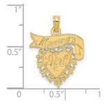 Load image into Gallery viewer, 14K Yellow Gold MOMMY'S GIRL In Heart With Banner Charm Pendant

