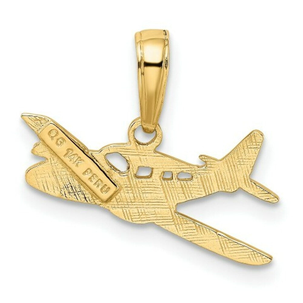 14K Yellow Gold Cessna Plane Pendant